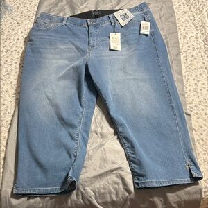 NWT Curve Appeal Blue Denim Capri Jean Pants 20w
